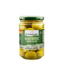 Ganze grüne Oliven in Salzlake Demeter 280g Bio